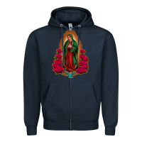 Navy Our Lady of Guadalupe Zipper Hoodie - Bettercallsaul
