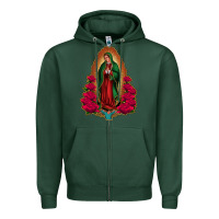 Sports Green Our Lady of Guadalupe Zipper Hoodie - Bettercallsaul