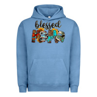 Pigment Pebble Blue Western Blessed Mama Mother's Day Urban Hoodie - FaDigitalArtStudio