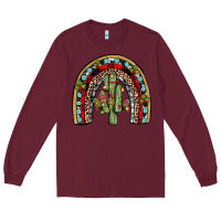 Burgundy christmas cactus rainbow Long Sleeve Tee - JahusDesignShop