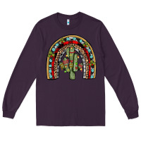 Plum christmas cactus rainbow Long Sleeve Tee - JahusDesignShop