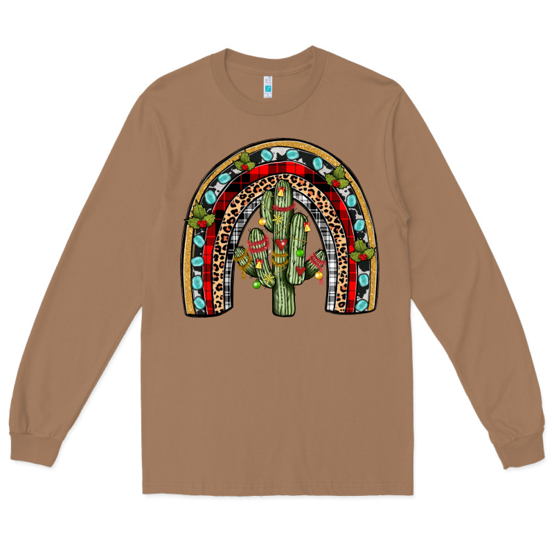 Christmas Cactus Rainbow Long Sleeve Tee by JahusDesignShop | Teevron