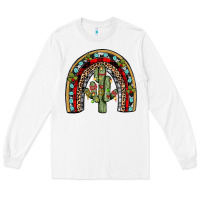 White christmas cactus rainbow Long Sleeve Tee - JahusDesignShop