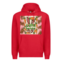 Red easter bunny with carrots Premium Hoodie - TumblerDesignByShophia