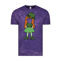 Cloud Purple leprechaun girl faceless Vintage Tee - MaliasSmallBusiness