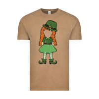 Vintage Coffee leprechaun girl faceless Vintage Tee - MaliasSmallBusiness