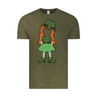 Vintage Olive leprechaun girl faceless Vintage Tee - MaliasSmallBusiness