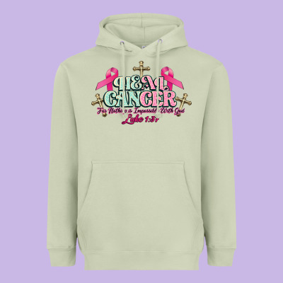 Heal Cancer Luke 1:37 Cross Cancer Awareness Heavyweight Hoodie Designed By Howdyjamesfarm
