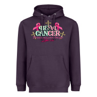 Plum Heal Cancer Luke 1:37 cross Cancer Awareness Heavyweight Hoodie - HowdyJamesFarm
