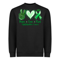 Black Peace love cure Gallbladder Cancer Heavyweight Sweatshirt - NancyCooperArtShop