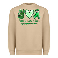 Mushroom Peace love cure Gallbladder Cancer Heavyweight Sweatshirt - NancyCooperArtShop