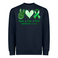 Navy Peace love cure Gallbladder Cancer Heavyweight Sweatshirt - NancyCooperArtShop