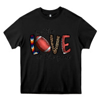 Black for the love of the game football Heavy Core Tee - CowhideDigitalArt