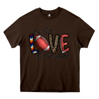 Chocolate Brown for the love of the game football Heavy Core Tee - CowhideDigitalArt