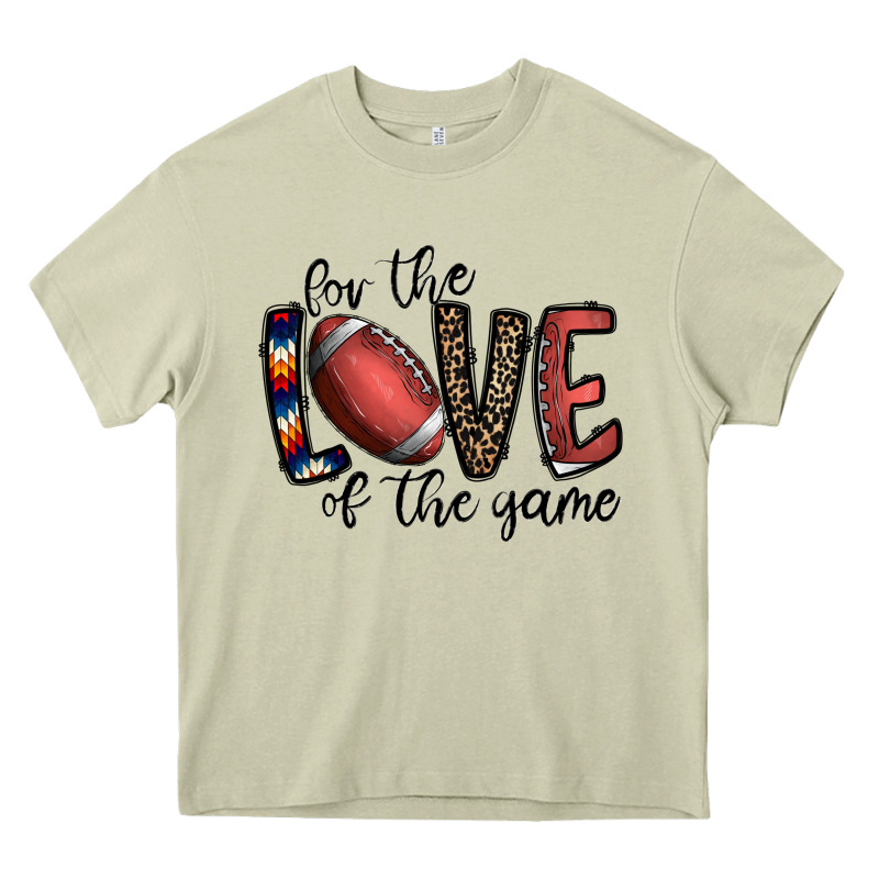 For The Love Of The Game Football Heavy Core Tee by CowhideDigitalArt | Teevron
