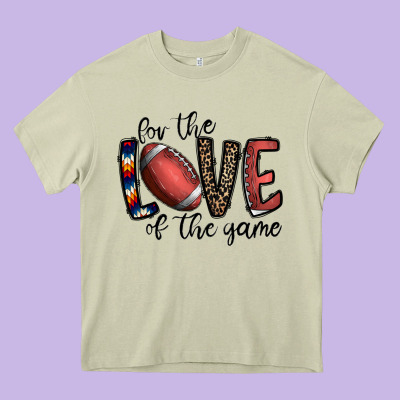 For The Love Of The Game Football Heavy Core Tee Designed By Cowhidedigitalart