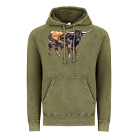 Vintage Olive Texas Longhorn Bull Vintage Hoodie - LillyAllenDesigns