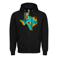 Black Sunflower Turquoise Texas Zipper Hoodie - Bettercallsaul