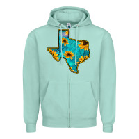 Seafoam Sunflower Turquoise Texas Zipper Hoodie - Bettercallsaul