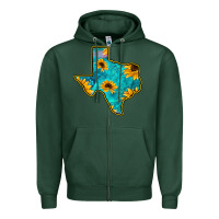 Sports Green Sunflower Turquoise Texas Zipper Hoodie - Bettercallsaul