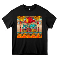 Black firefighter mom Heavy Core Tee - HRA Design Shop