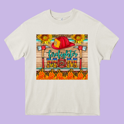 Firefighter Mom Heavy Core Tee Designed By Hra Design Shop