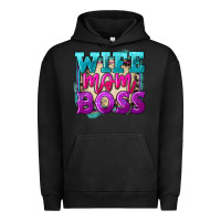 Pigment Black Wife mom boss Mother's Day Urban Hoodie - FaDigitalArtStudio