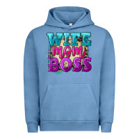 Pigment Pebble Blue Wife mom boss Mother's Day Urban Hoodie - FaDigitalArtStudio