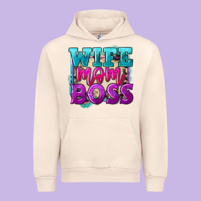 Wife Mom Boss Mother's Day Urban Hoodie Designed By Fadigitalartstudio