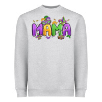Heather Grey mardi gras mama Heavyweight Sweatshirt - MaliasSmallBusiness