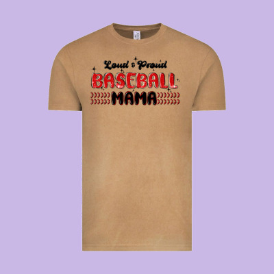 Loud And Proud Baseball Mama Vintage Tee Designed By Maliassmallbusiness