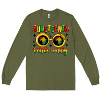 Army Green juneteenth vibes only Long Sleeve Tee - MaliasSmallBusiness