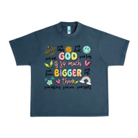 Midnight Navy god is so much bigger than malia Urban Heavy Tee - MaliasSmallBusiness