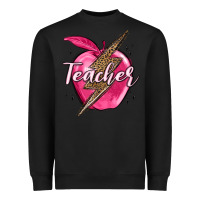 Black teacher lightning bolt valentine s day Heavyweight Sweatshirt - MaliasSmallBusiness