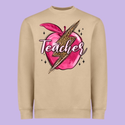 Teacher Lightning Bolt Valentine S Day Heavyweight Sweatshirt Designed By Maliassmallbusiness