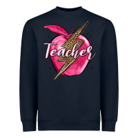 Navy teacher lightning bolt valentine s day Heavyweight Sweatshirt - MaliasSmallBusiness
