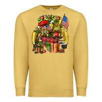 Antique Gold Christmas army gnomes truck 4th of july Premium Sweatshirt - HowdyJamesFarm