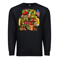 Black Christmas army gnomes truck 4th of july Premium Sweatshirt - HowdyJamesFarm