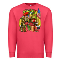 Cardinal Christmas army gnomes truck 4th of july Premium Sweatshirt - HowdyJamesFarm