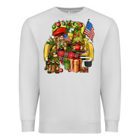 Dove Grey Christmas army gnomes truck 4th of july Premium Sweatshirt - HowdyJamesFarm