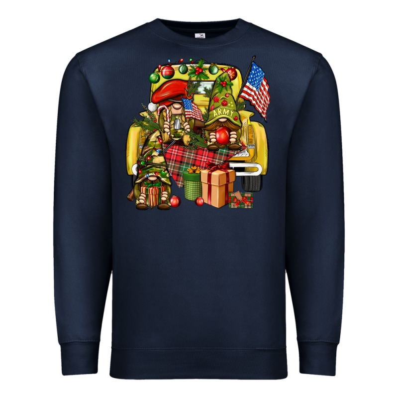 Christmas Army Gnomes Truck 4th Of July Premium Sweatshirt by HowdyJamesFarm | Teevron