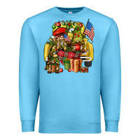 Ocean Blue Christmas army gnomes truck 4th of july Premium Sweatshirt - HowdyJamesFarm