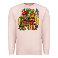 Pale Pink Christmas army gnomes truck 4th of july Premium Sweatshirt - HowdyJamesFarm