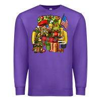 Purple Christmas army gnomes truck 4th of july Premium Sweatshirt - HowdyJamesFarm