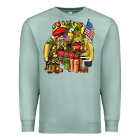 Seafoam Christmas army gnomes truck 4th of july Premium Sweatshirt - HowdyJamesFarm