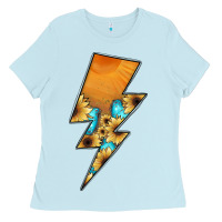 Baby Blue Lightning Bolt Ladies Tee - JahusDesignShop