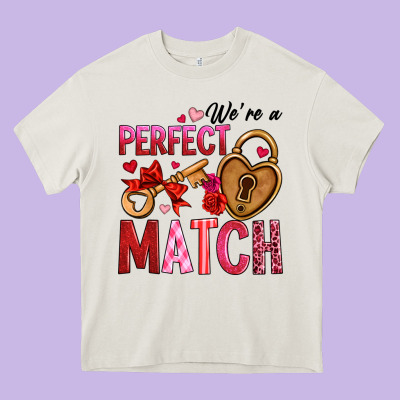 We're A Perfect Match Heavy Core Tee Designed By Oliviacreatesart