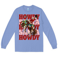 Colony Blue howdy santa cowboy christmas Long Sleeve Tee - MaliasSmallBusiness