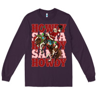 Plum howdy santa cowboy christmas Long Sleeve Tee - MaliasSmallBusiness