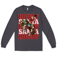 Smoke howdy santa cowboy christmas Long Sleeve Tee - MaliasSmallBusiness